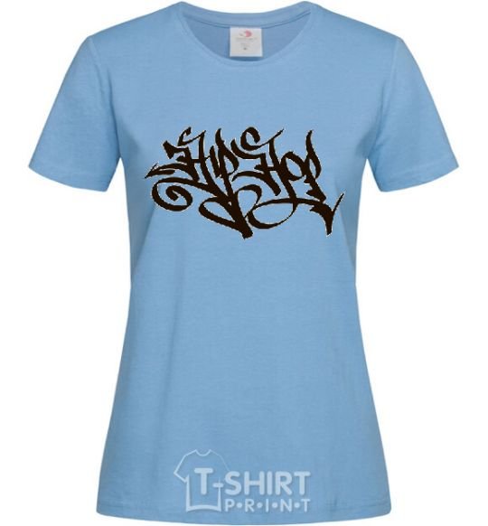 Women's T-shirt HIPHOP sky-blue фото