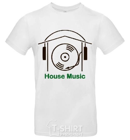 Men's T-Shirt HOUSE MUSIC White фото