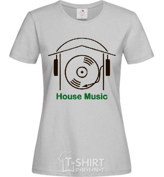 Женская футболка HOUSE MUSIC Серый фото