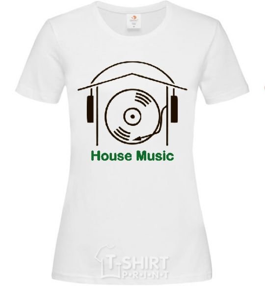 Женская футболка HOUSE MUSIC Белый фото