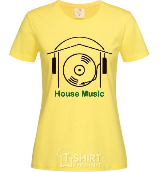 Женская футболка HOUSE MUSIC Лимонный фото