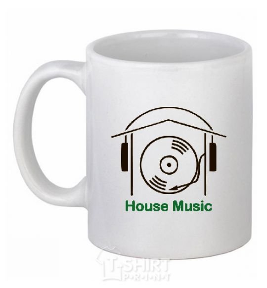 Ceramic mug HOUSE MUSIC White фото