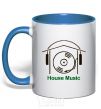 Mug with a colored handle HOUSE MUSIC royal-blue фото