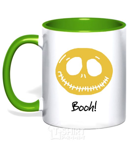 Mug with a colored handle BOOH! kelly-green фото