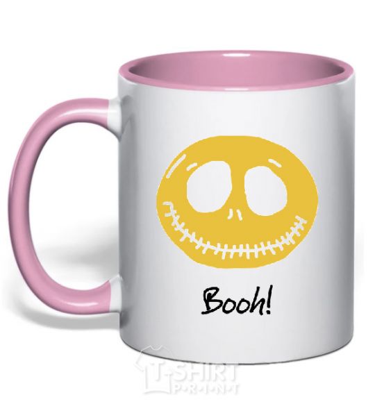 Mug with a colored handle BOOH! light-pink фото