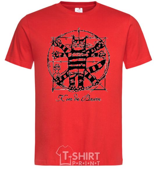 Men's T-Shirt CAT DA VINCI Exclusive red фото