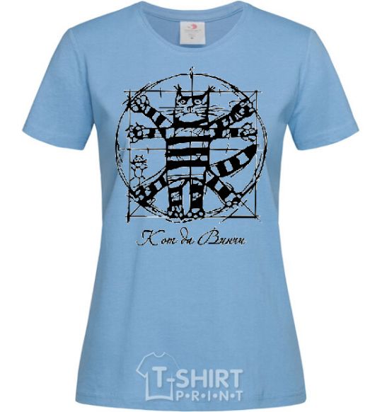 Women's T-shirt CAT DA VINCI Exclusive sky-blue фото