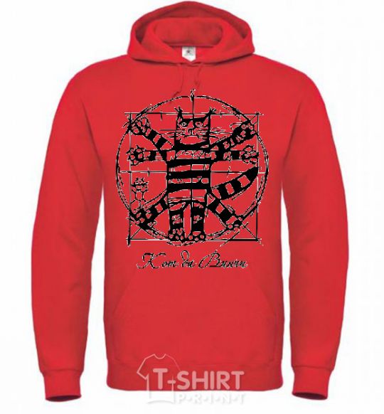 Men`s hoodie CAT DA VINCI Exclusive bright-red фото