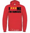 Мужская толстовка (худи) I AM FAMOUS Ярко-красный фото