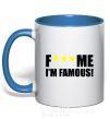 Mug with a colored handle I AM FAMOUS royal-blue фото