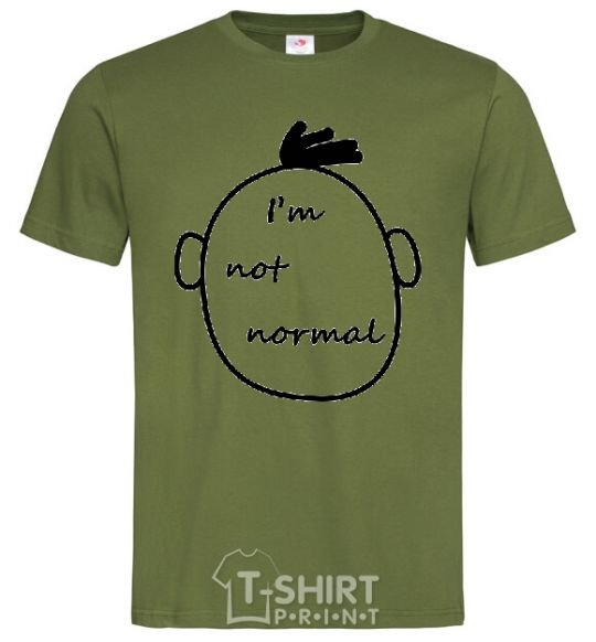 Мужская футболка I AM NOT NORMAL Оливковый фото