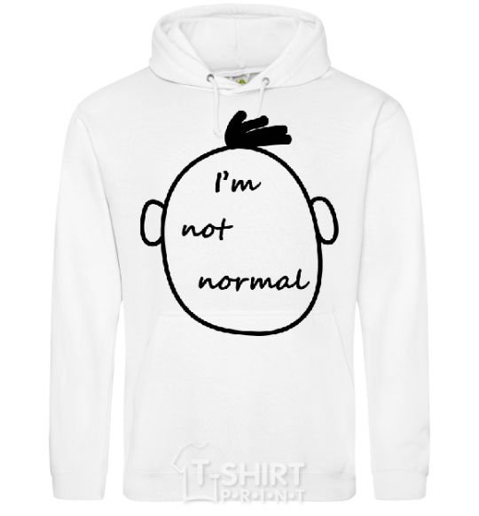 Men`s hoodie I AM NOT NORMAL White фото