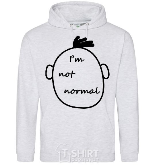 Men`s hoodie I AM NOT NORMAL sport-grey фото