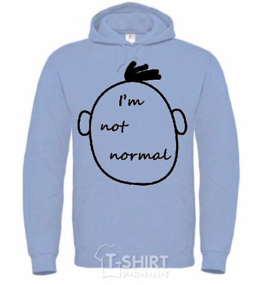 Men`s hoodie I AM NOT NORMAL sky-blue фото