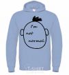 Men`s hoodie I AM NOT NORMAL sky-blue фото
