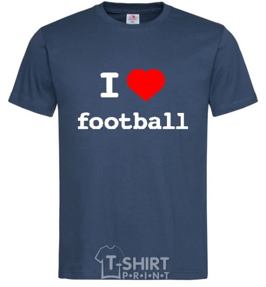 Men's T-Shirt I LOVE FOOTBALL V.1 navy-blue фото