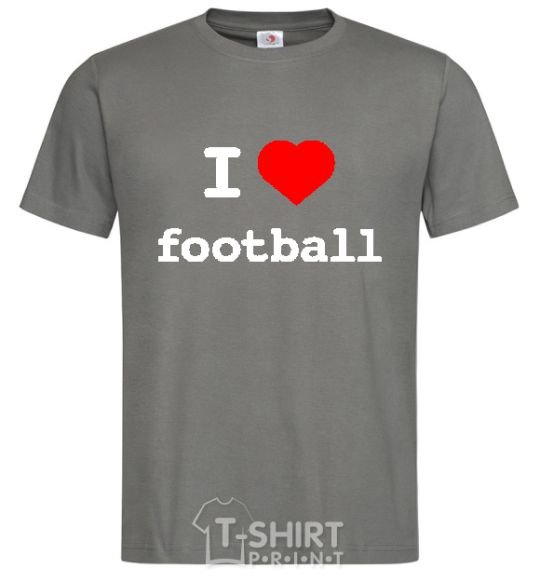 Men's T-Shirt I LOVE FOOTBALL V.1 dark-grey фото