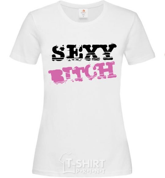 Women's T-shirt SEXY BITCH White фото
