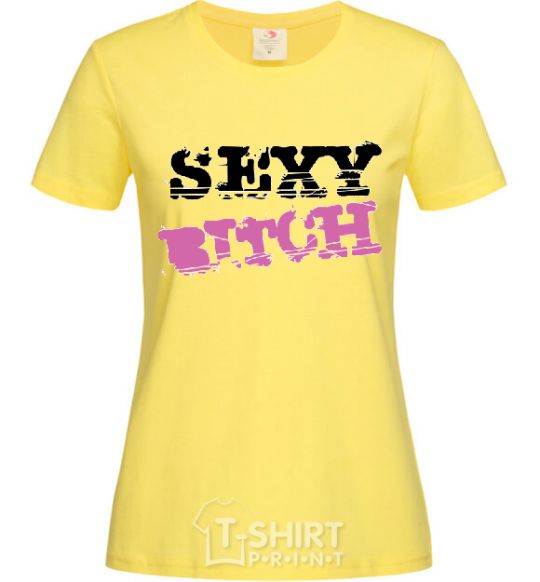 Women's T-shirt SEXY BITCH cornsilk фото