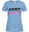 Women's T-shirt SEXY BITCH sky-blue фото