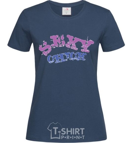 Women's T-shirt SEXY CHICK navy-blue фото