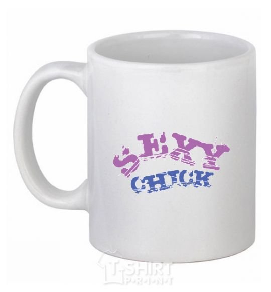Ceramic mug SEXY CHICK White фото