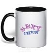Mug with a colored handle SEXY CHICK black фото