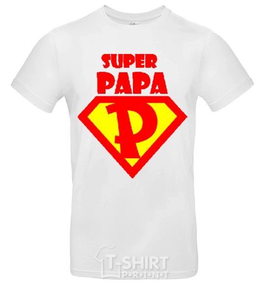 Мужская футболка SUPER PAPA Белый фото