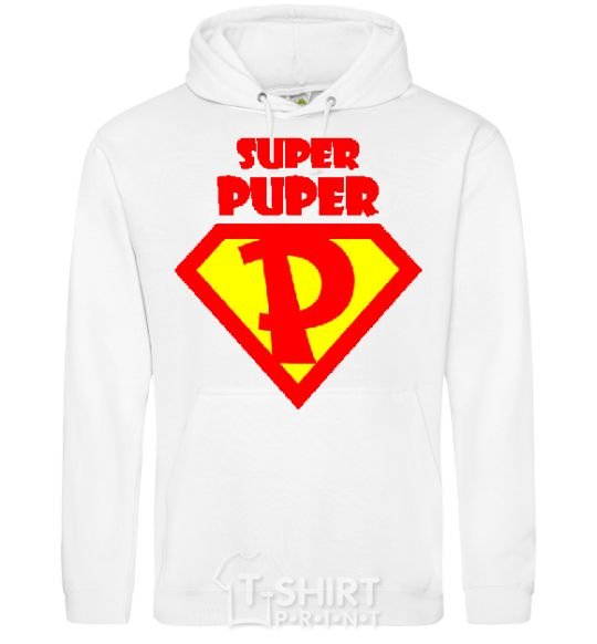 Men`s hoodie SUPER PUPER White фото