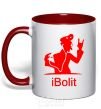 Mug with a colored handle iBOLIT red фото