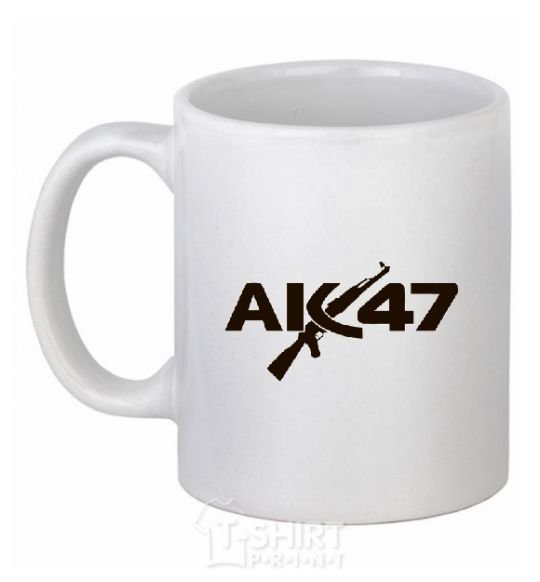 Чашка керамическая АК 47 Белый фото