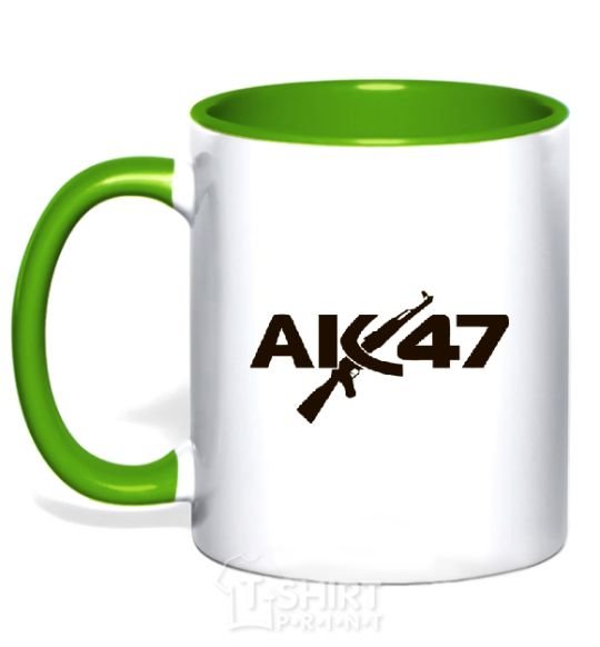 Чашка с цветной ручкой АК 47 Зеленый фото
