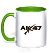 Mug with a colored handle АК 47 kelly-green фото