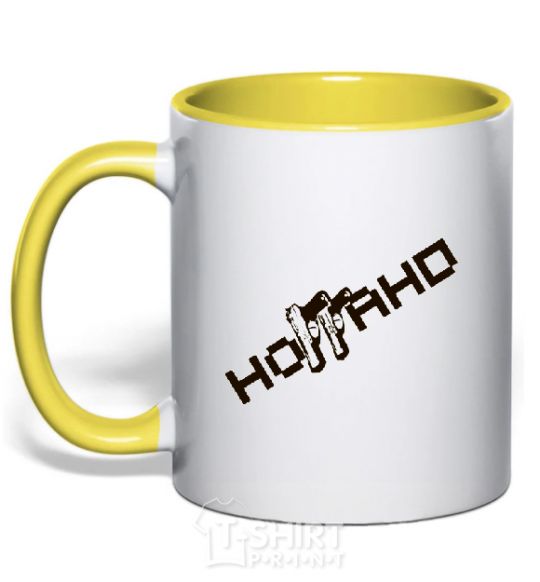 Mug with a colored handle NOGGANO yellow фото