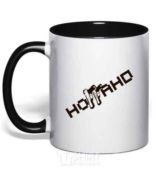 Mug with a colored handle NOGGANO black фото