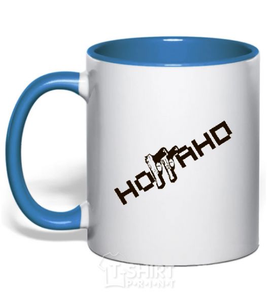 Mug with a colored handle NOGGANO royal-blue фото