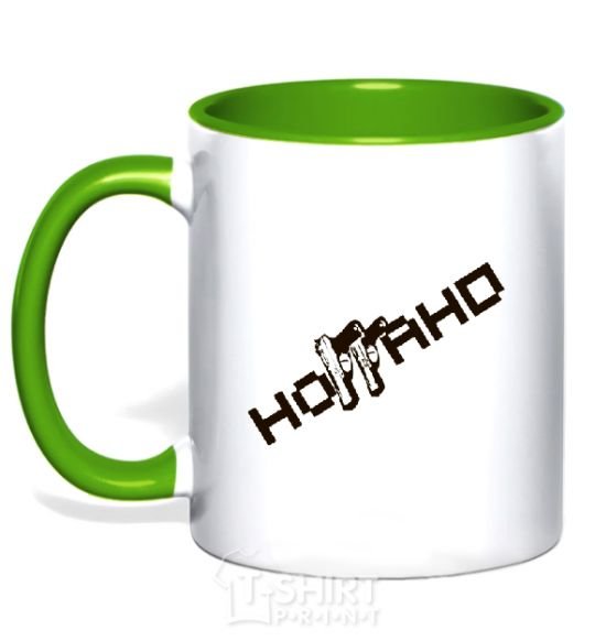 Mug with a colored handle NOGGANO kelly-green фото