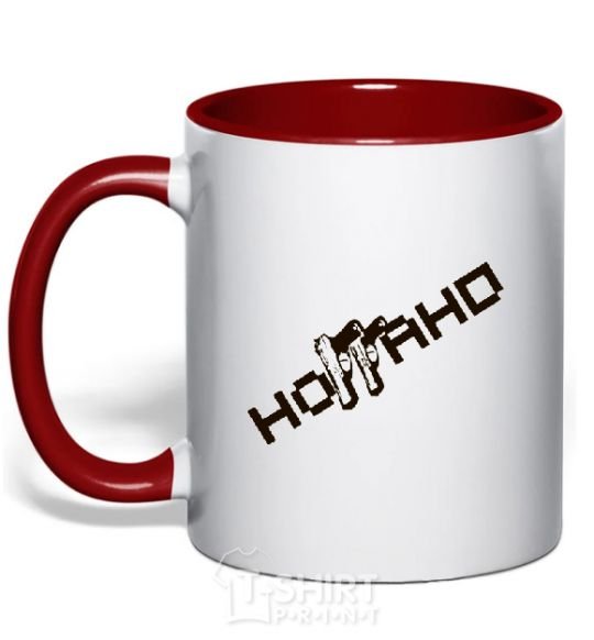 Mug with a colored handle NOGGANO red фото