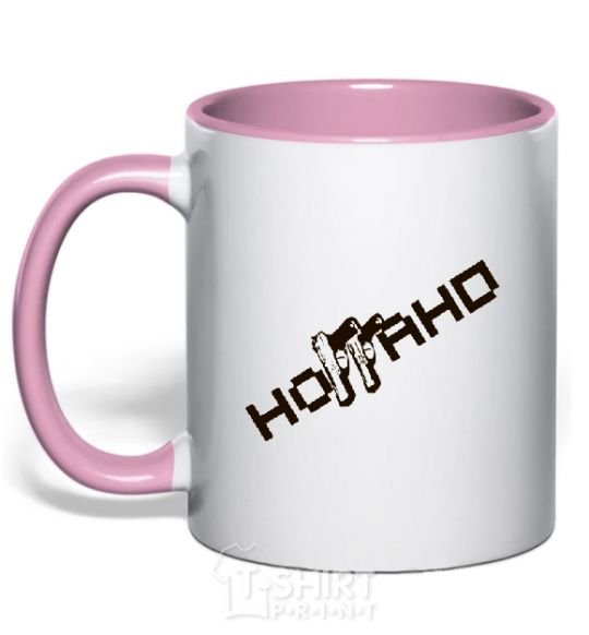 Mug with a colored handle NOGGANO light-pink фото