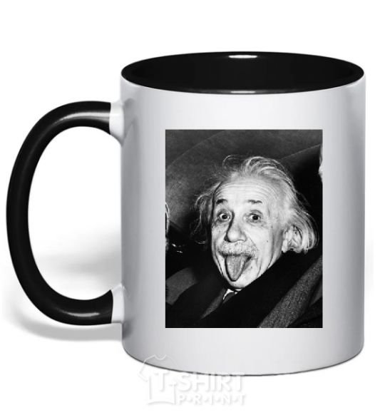 Mug with a colored handle EINSTEIN black фото