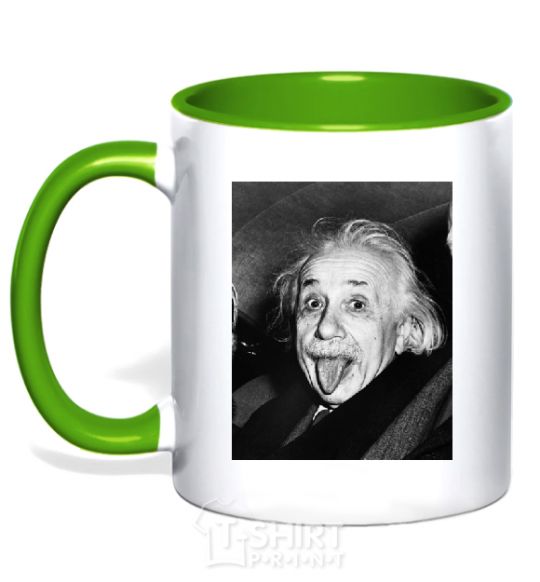 Mug with a colored handle EINSTEIN kelly-green фото