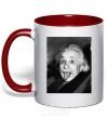 Mug with a colored handle EINSTEIN red фото
