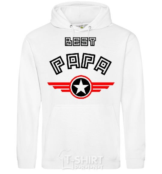 Men`s hoodie BEST PAPA White фото