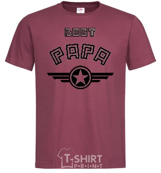 Men's T-Shirt BEST PAPA burgundy фото