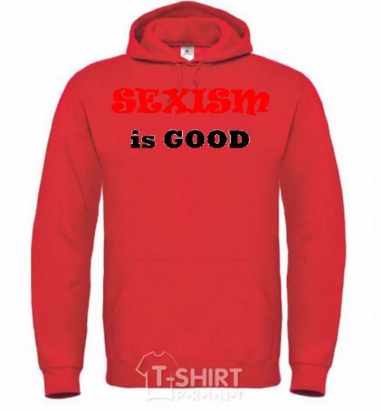 Мужская толстовка (худи) SEXISM IS GOOD Ярко-красный фото