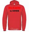 Men`s hoodie SEXISM IS GOOD bright-red фото