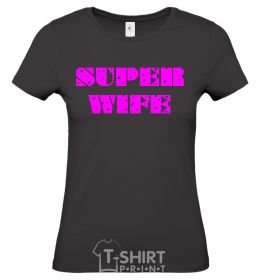 Women's T-shirt SUPER WIFE black фото