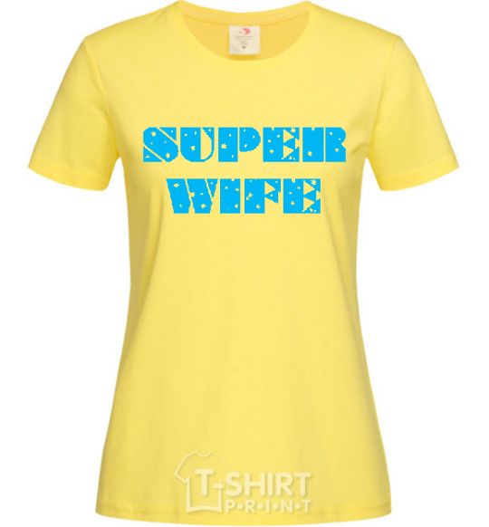 Женская футболка SUPER WIFE Лимонный фото