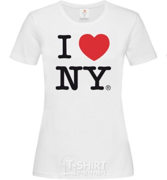 Женская футболка I LOVE NY Белый фото