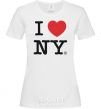 Women's T-shirt I LOVE NY White фото